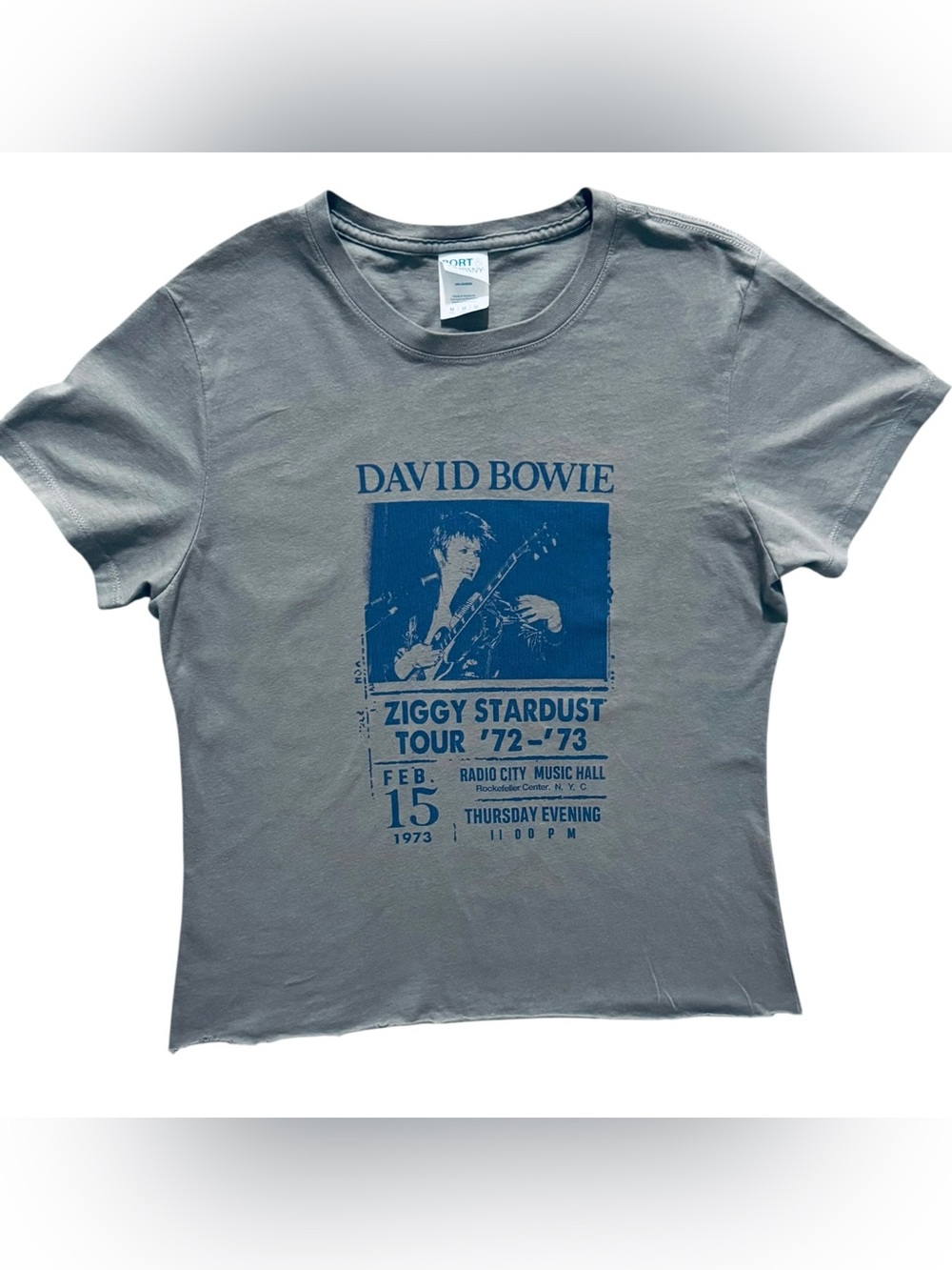 Port and Company Gray David Bowie Ziggy Stardust Tour Graphic Tee